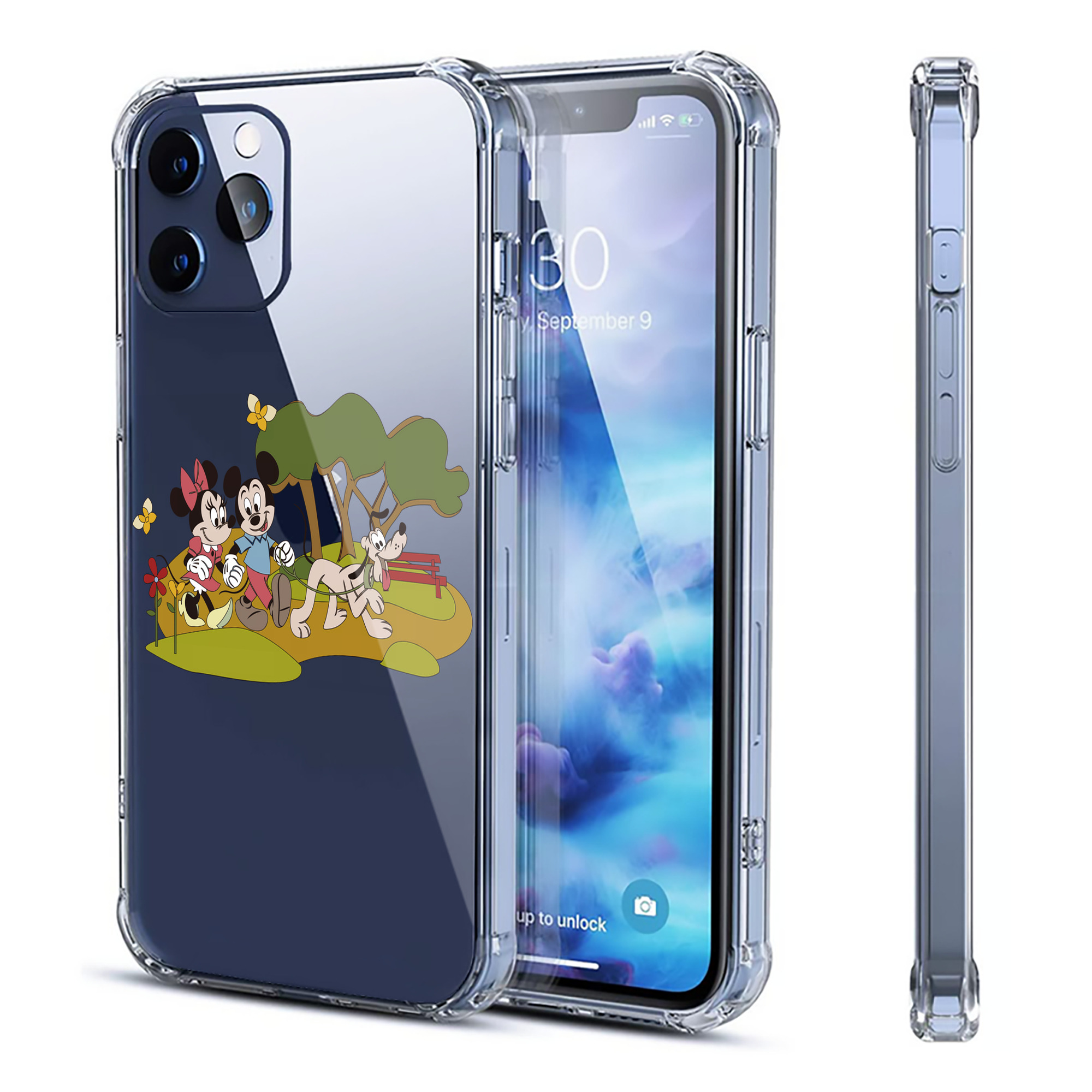 （画像用） ミッキーマウス Mickey Mouse 【iPhone 12シリーズ対応】透明スマホケース（クリアソフトケース）